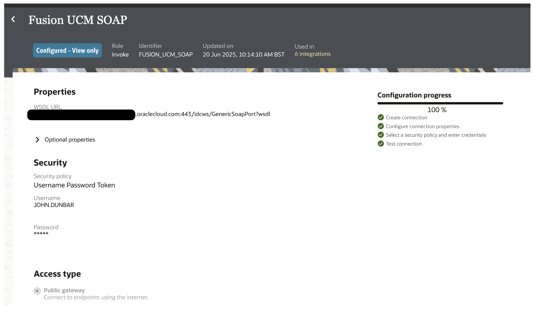 UCM Connection Definition