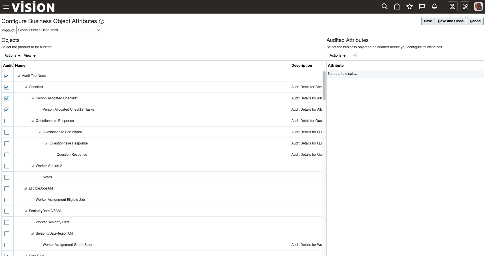 Figure 7: Fusion Applications Audit Logs Configure Business Object Audit HCM People