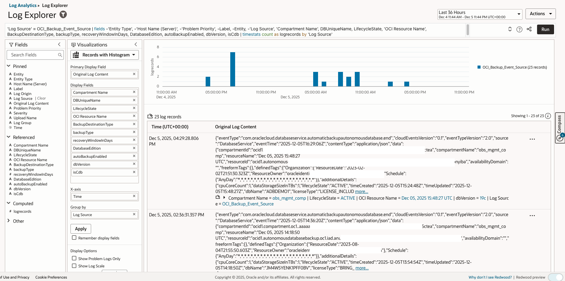 Figure 7: OCI Backup Event Ingestion