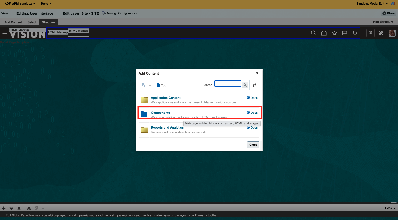 Figure 9: Add Component