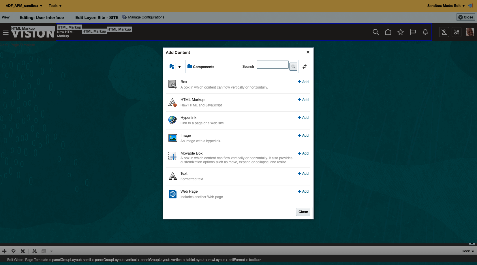 Figure 10: Add Component