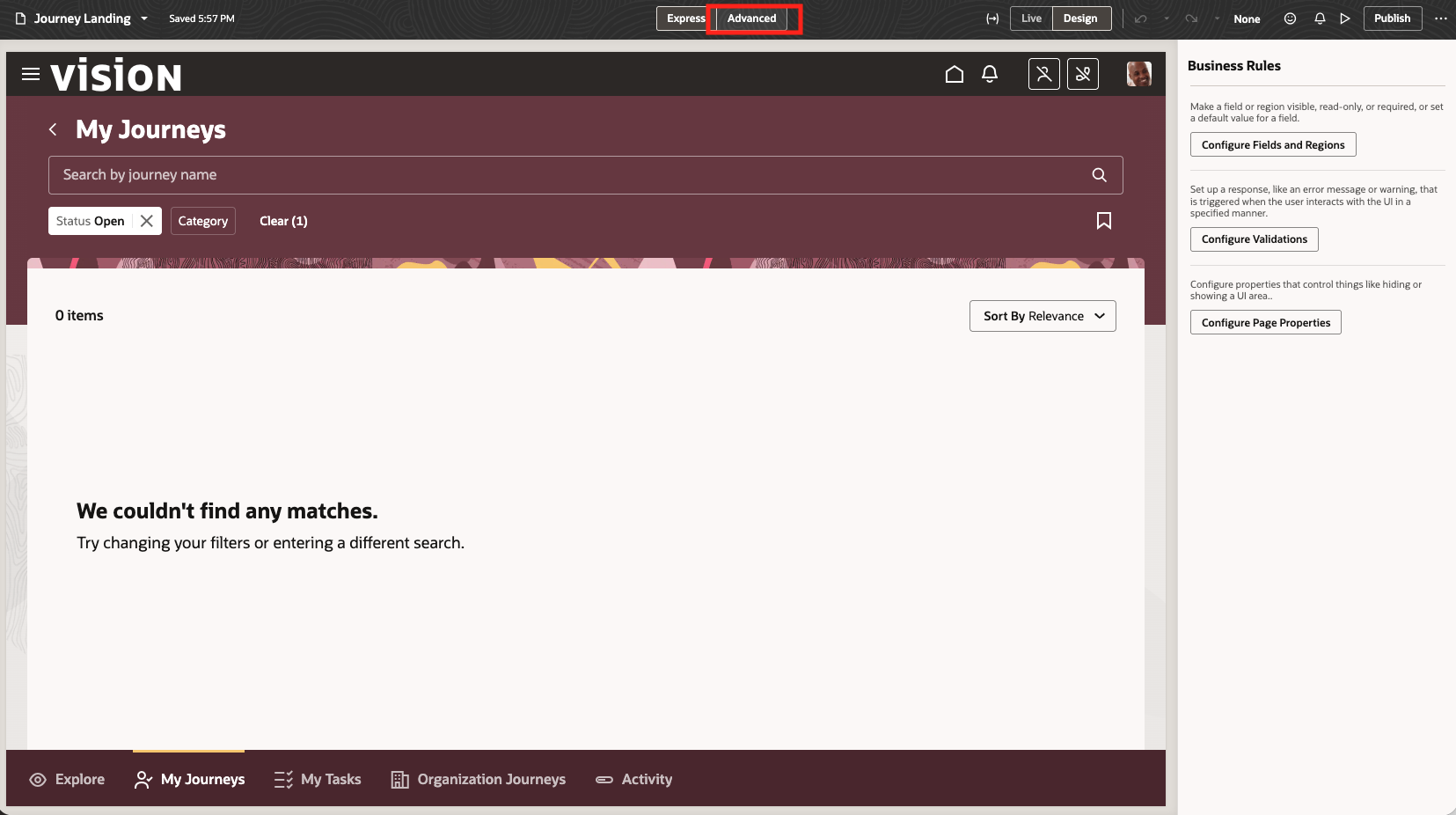 Figure 17: Advanced Tab