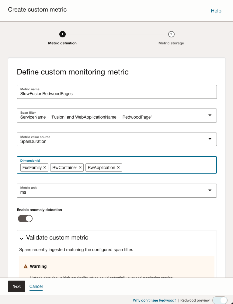 Figure 28: Fusion Monitoring APM RUM Custom Metric Value Source