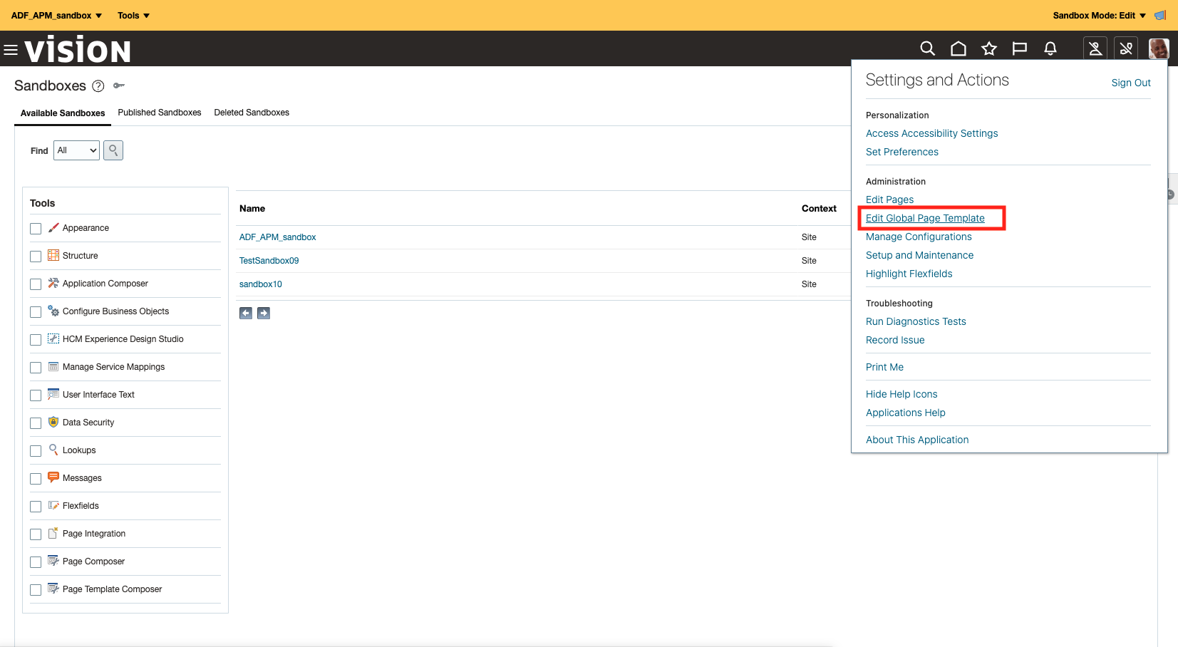 &nbsp;Figure 6: Edit Global Page Template