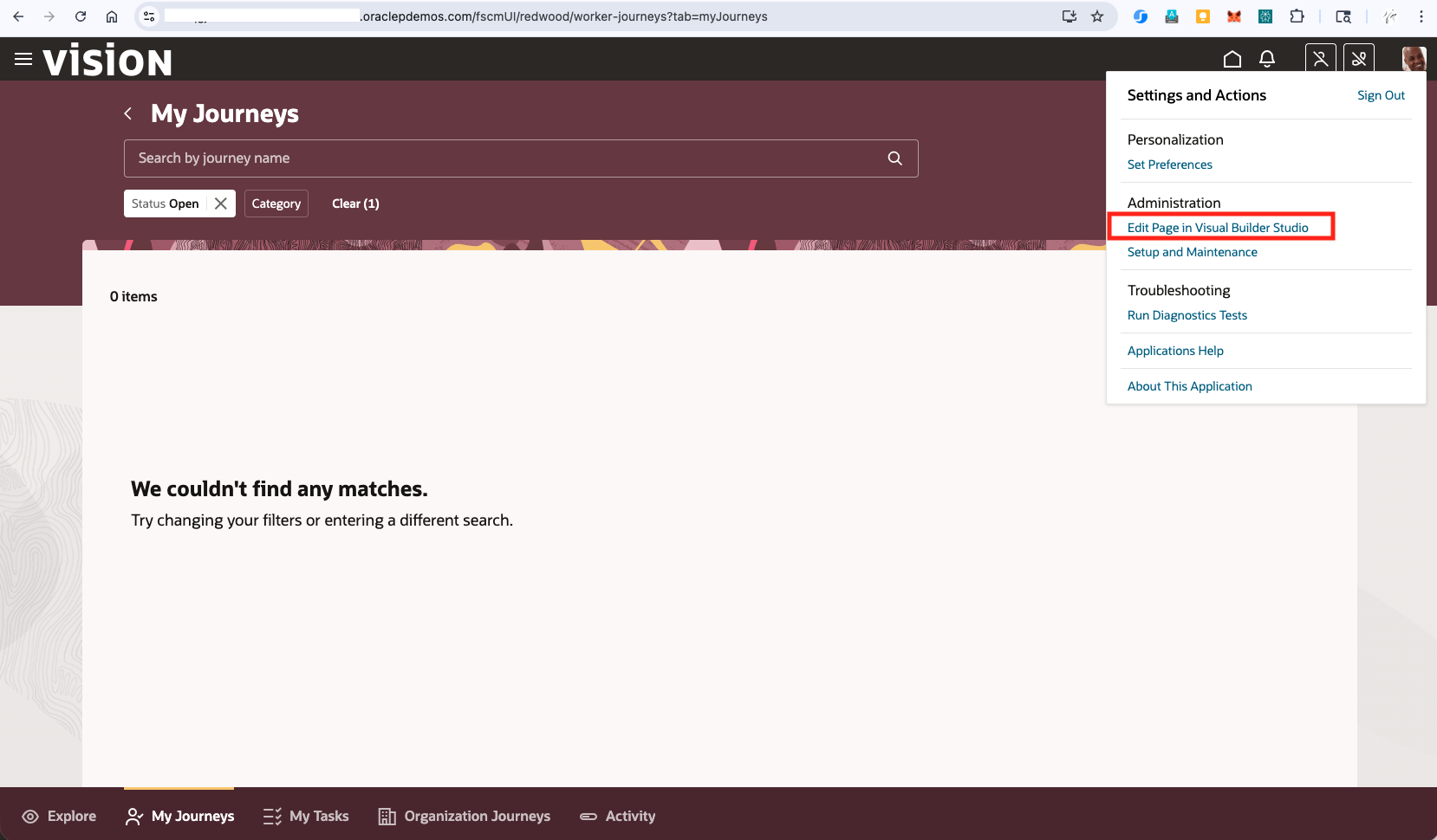 Figure 14: Edit Page in Visual Builder Studio