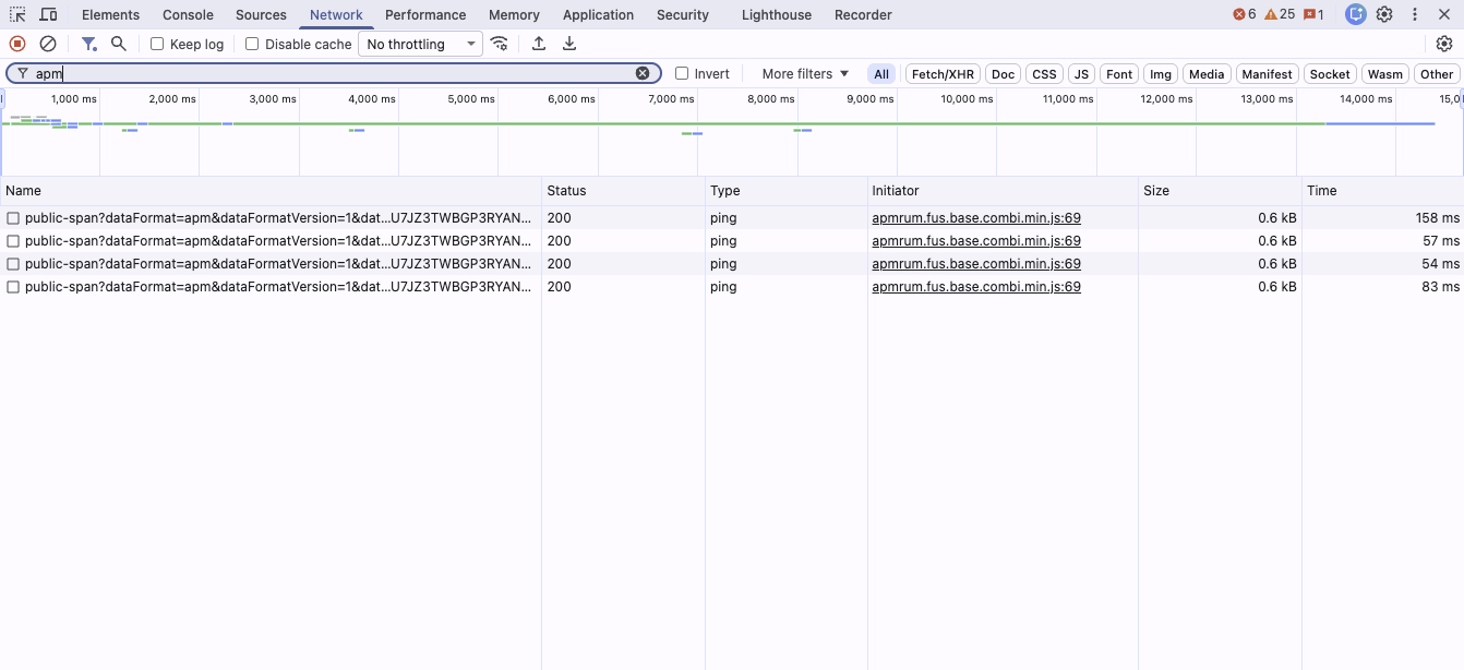 Blog Fusion APM RUM Preview Network Inspector