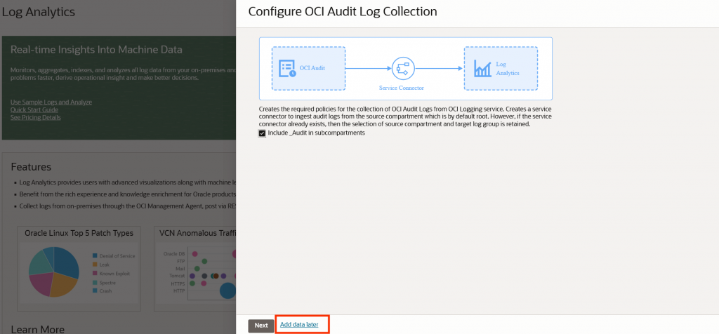 Enable Log Analytics Page 3