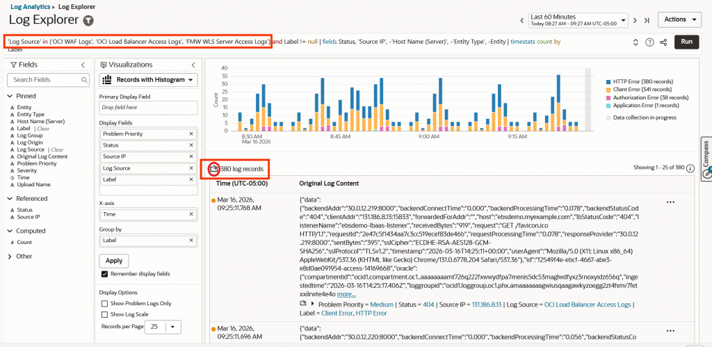 Log Analytics showing Gen AI Icon