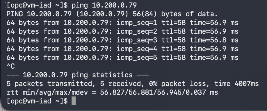 Ping test post from Ashburn to Phoenix post AS Override enablement