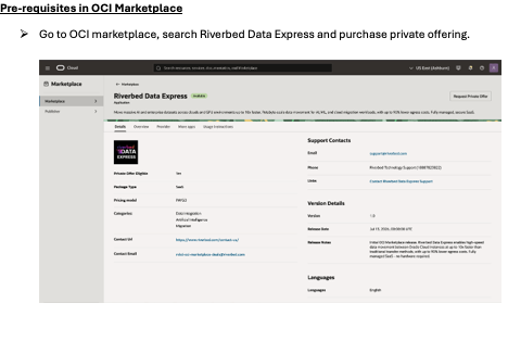 Transfer Large Scale Data from AWS to OCI using Riverbed’s Data Express Service
