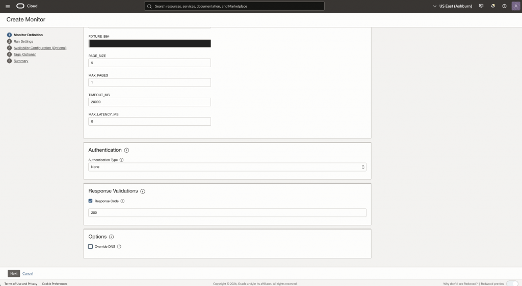 Figure 6. Configuring authentication, response validation, and DNS options
